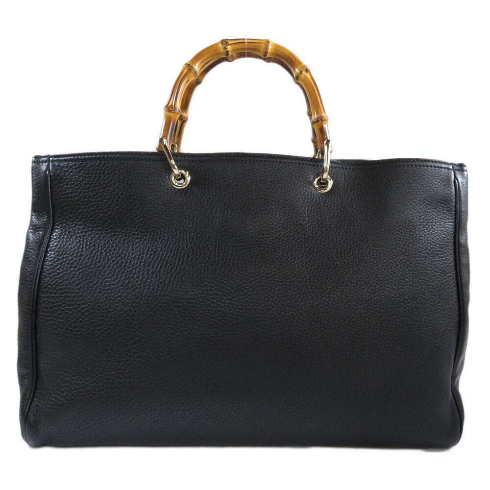 Gucci Tote 2way Calfskin Bamboo Bag Black